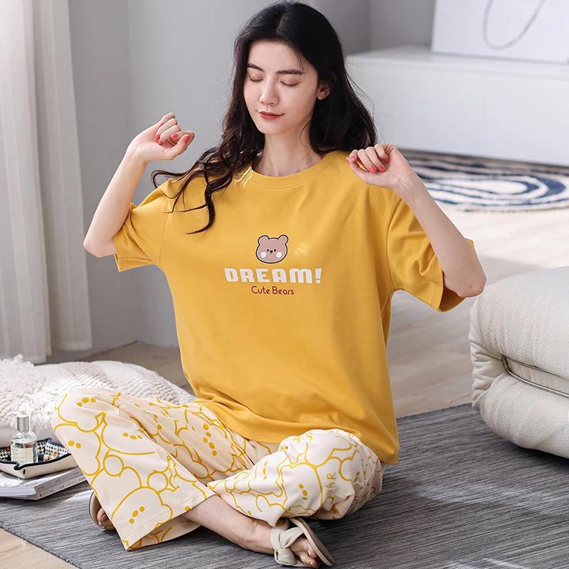 Yellow Dream Cute Bears Printed Night Suit (SP-12)
