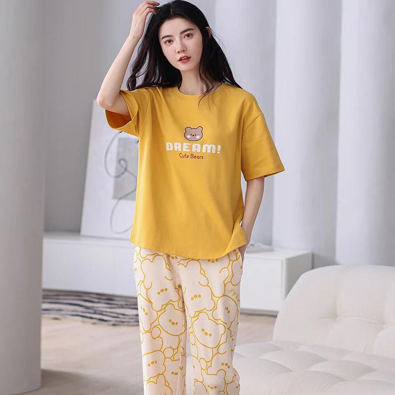 Yellow Dream Cute Bears Printed Night Suit (SP-12)