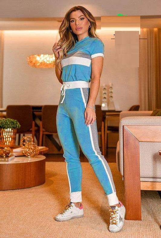 Blue Panel Style Gym Suit The Ultimate Dream Wear Tracksuit (SP-1105)