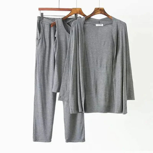 Hezel Grey 3 Piece Night suit For Her β Soft Feel, Cute Vibe