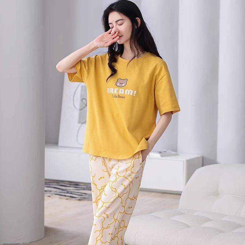 Yellow Dream Cute Bears Printed Night Suit (SP-12)