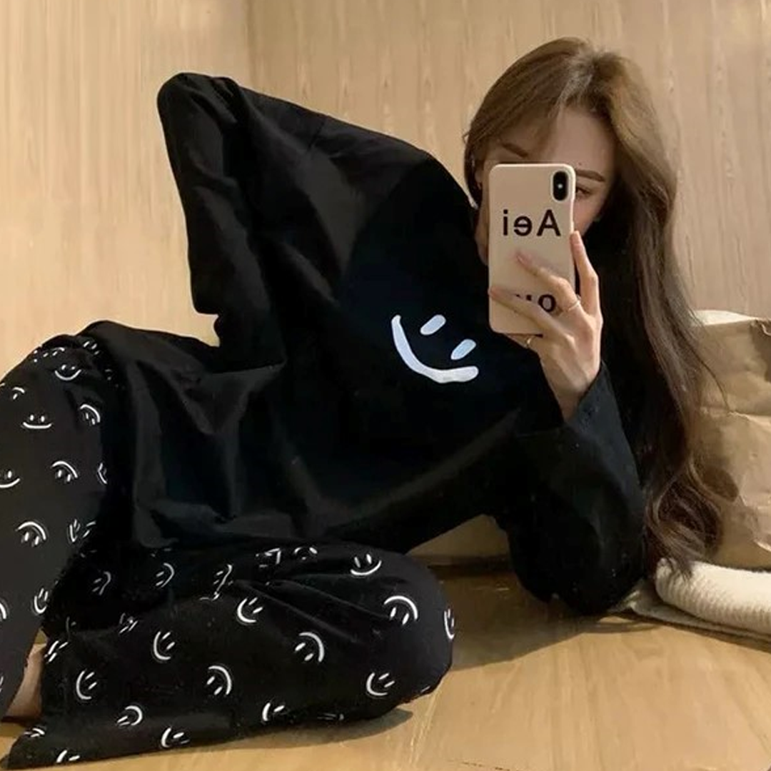 Black Smile Full Sleeves Night Suit (53)