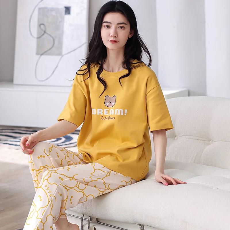 Yellow Dream Cute Bears Printed Night Suit (SP-12)
