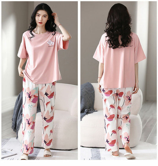Pink Printed Half Sleeves Night Suit – Soft Feel, Cute Vibe