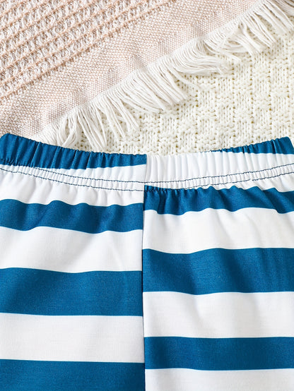 Blue Bear with stripes pajama Kids tracksuit