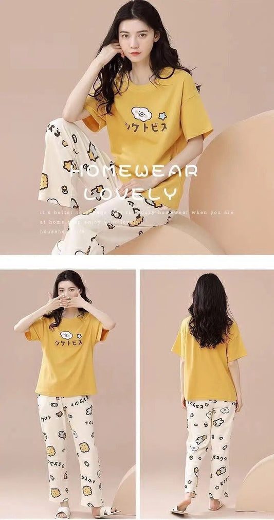 Yellow Printed Night Suit (SP-15)