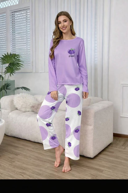 Lilac Graps Printed Full Sleeves– Soft Feel, Cute Vibe