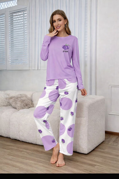 Lilac Graps Printed Full Sleeves– Soft Feel, Cute Vibe
