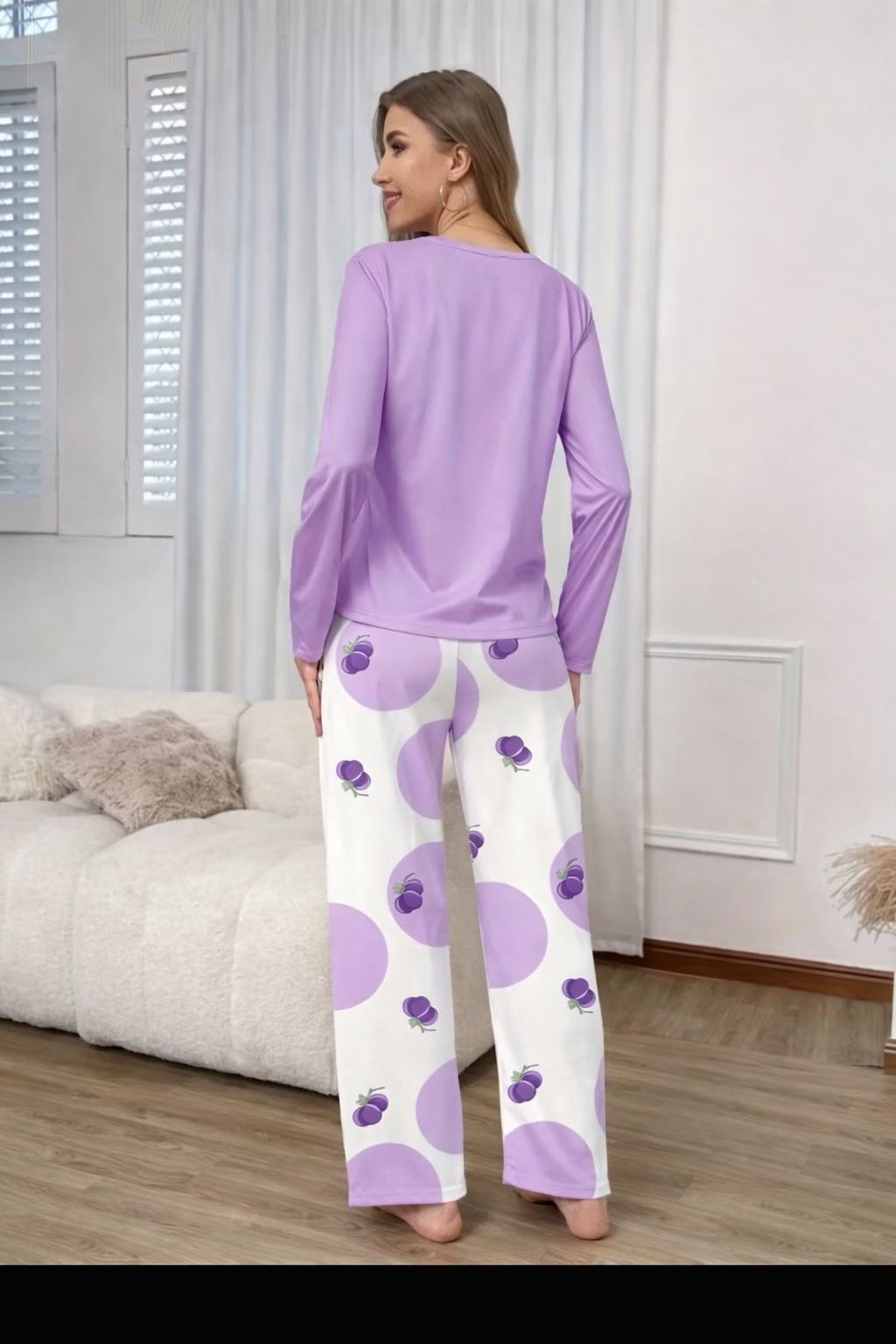 Lilac Graps Printed Full Sleeves– Soft Feel, Cute Vibe