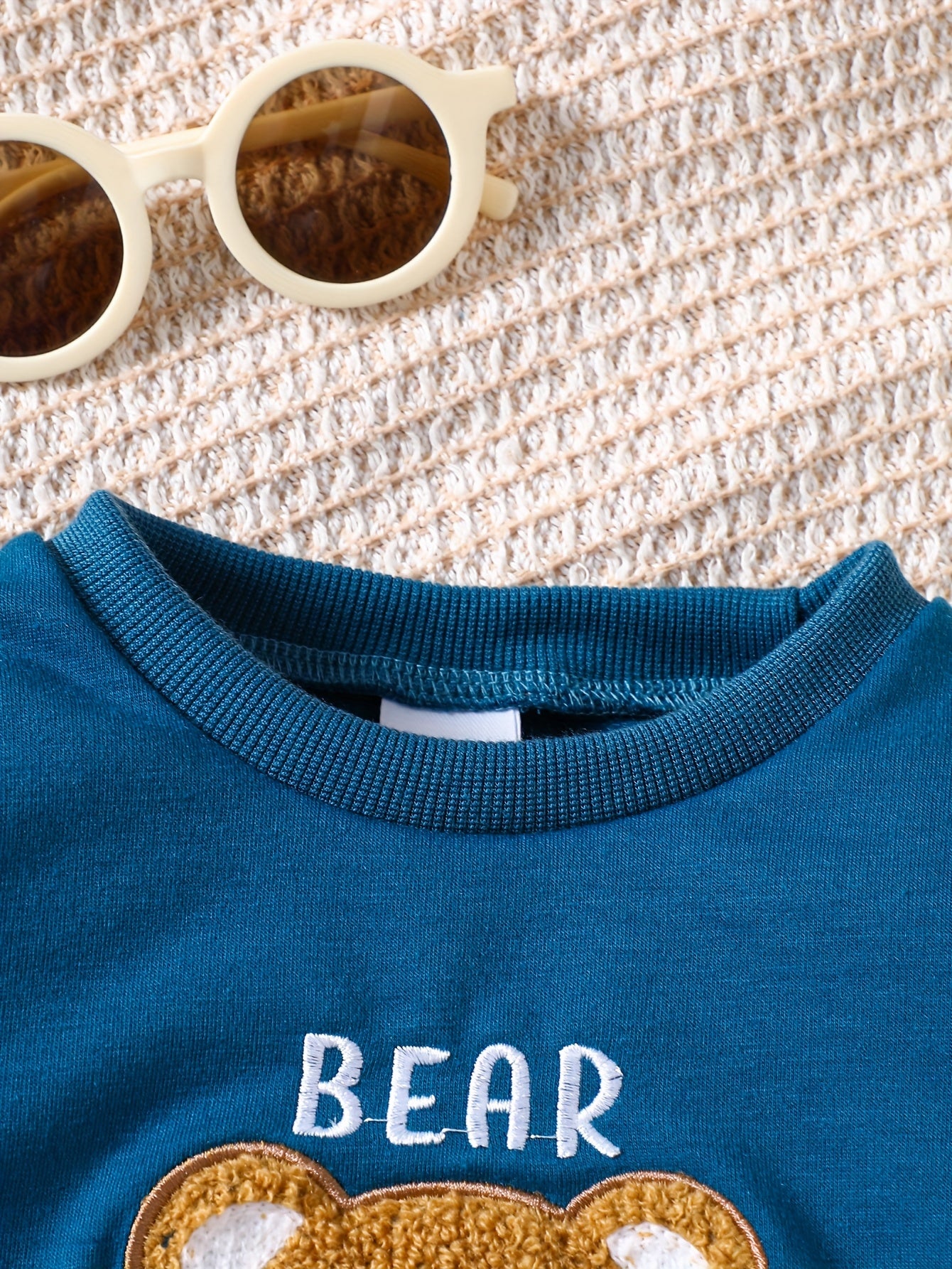 Blue Bear with stripes pajama Kids tracksuit