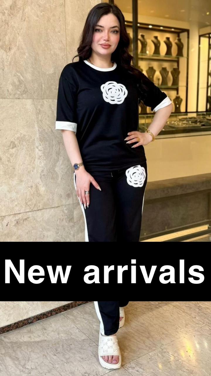 Black New Tracksuit Casual Wear For Her (SP-1001)