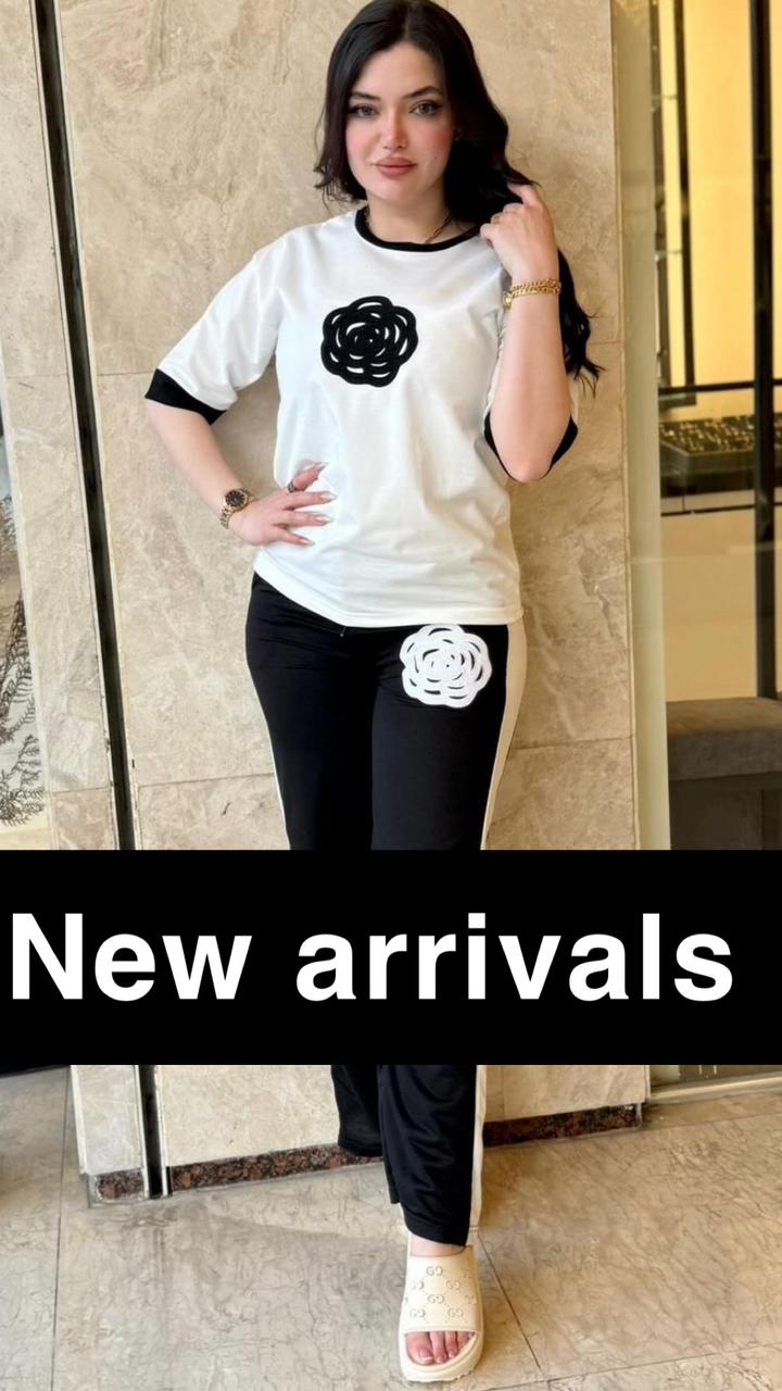 White New Tracksuit Casual Wear For Her (SP-1002)