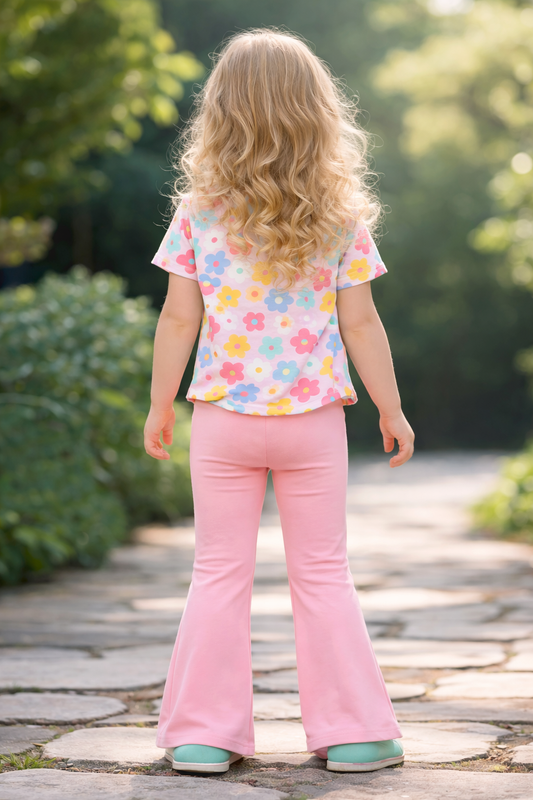 Pink Multi Flower Casual Wear for Kids