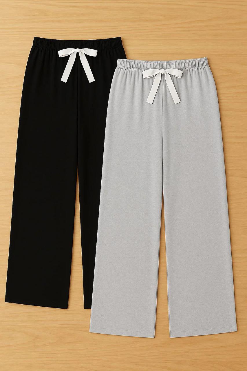 Pack Of 2 Plain Plazo Pajamas For Ladies  – Comfortable Everyday Wear (RB-563)
