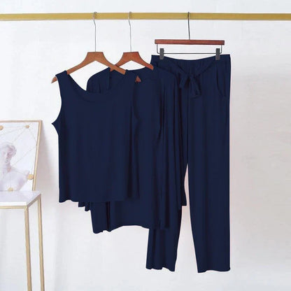 Navy Blue 3 Piece Night suit For Her – Soft Feel, Cute Vibe