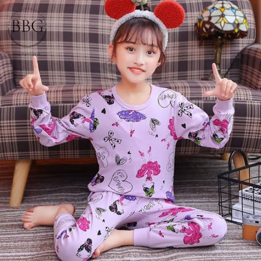 Light Purple Kids Night Suit - Cozy Sleepwear for Boys and Girls 1 Suit (SP-119)