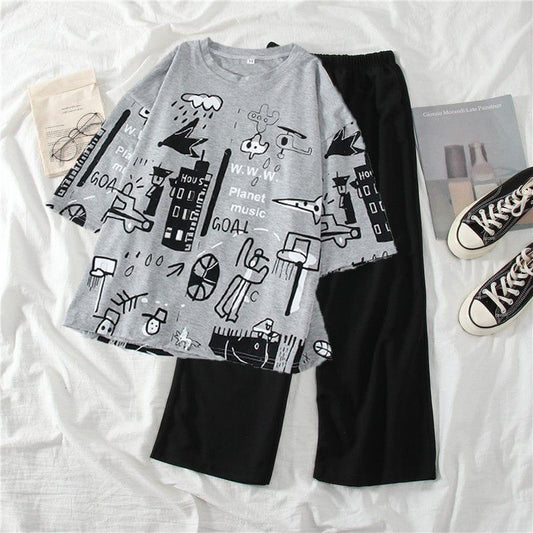 Grey Multi Planet The Ultimate Dream wear Sleep Suit (SP-05)