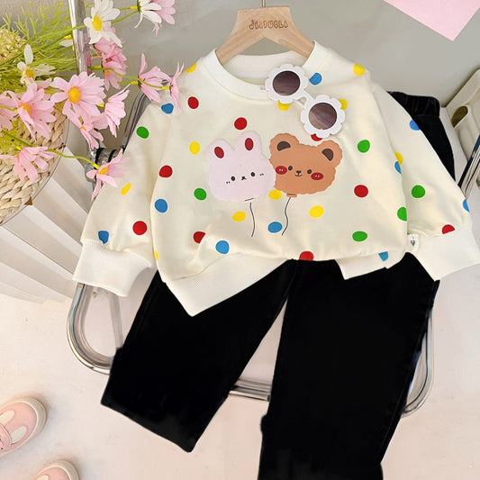 Two Kitty Graphic Sweatshirt & Black Tracksuit (RO-04)