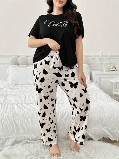 Black Butterfly Printed T-Shirt with Butterfly printed trouser– Soft Feel, Cute Vibe