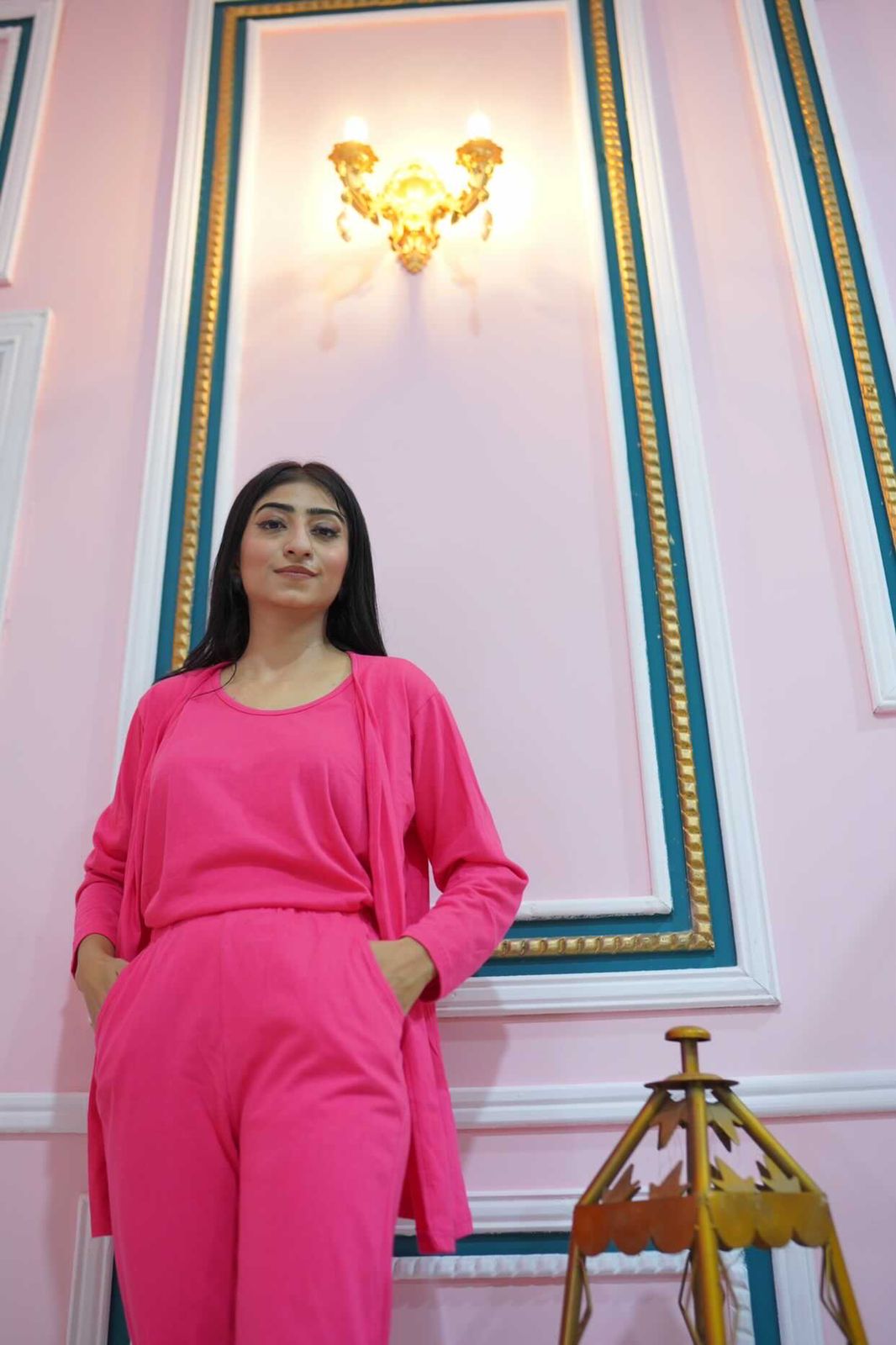 Shocking pink 3 Piece Night suit For Her – Soft Feel, Cute Vibe