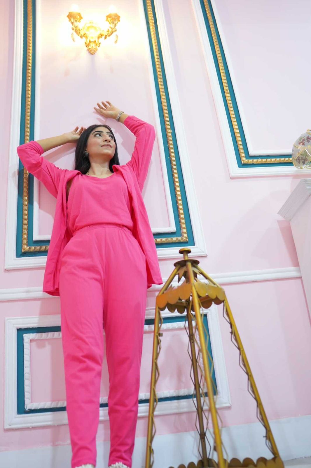 Shocking pink 3 Piece Night suit For Her – Soft Feel, Cute Vibe