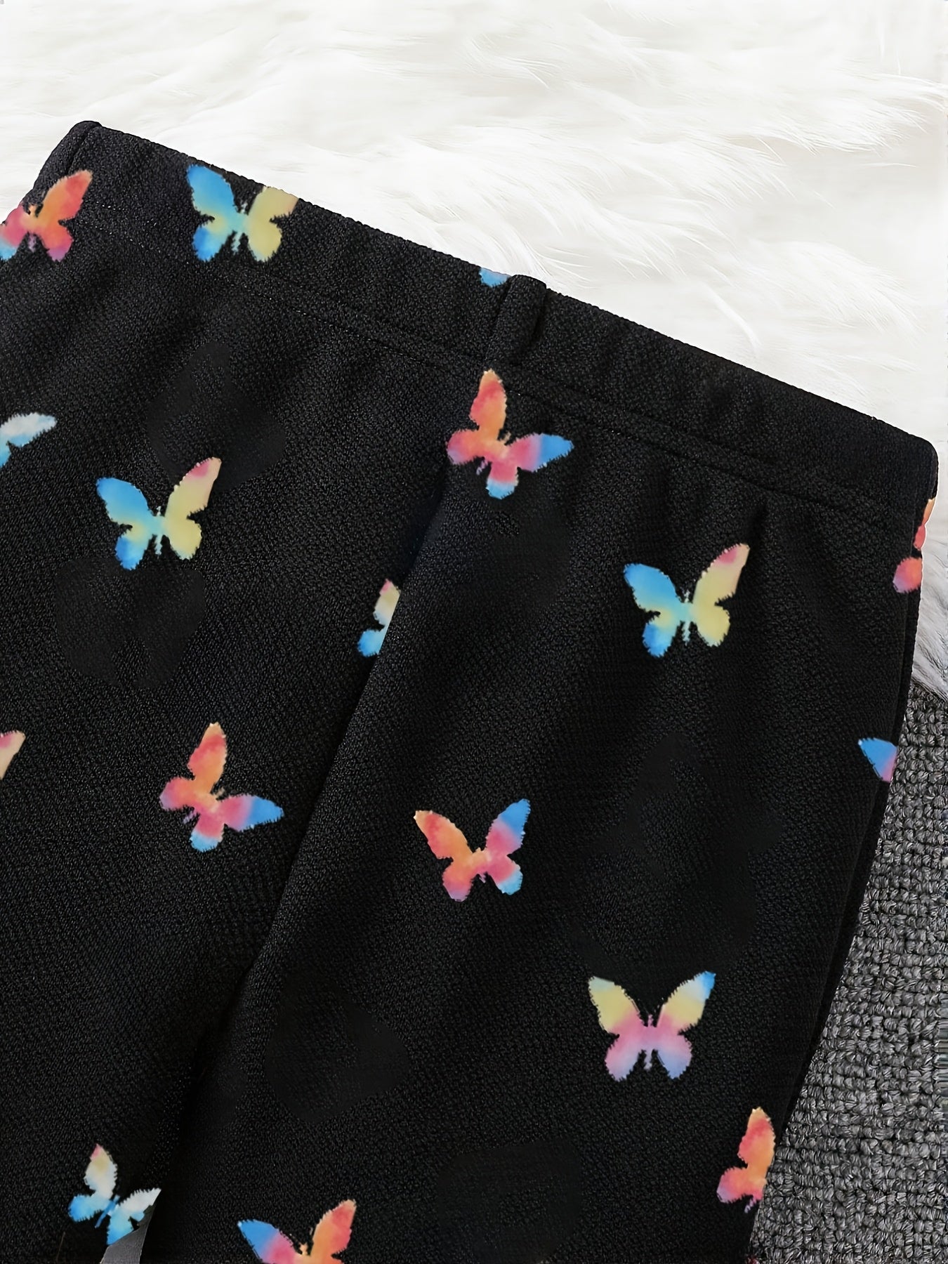 Black All Over Butterfly with Butterfly Printed pajama Little Trendsetter Stylish Winter Girls Tracksuit