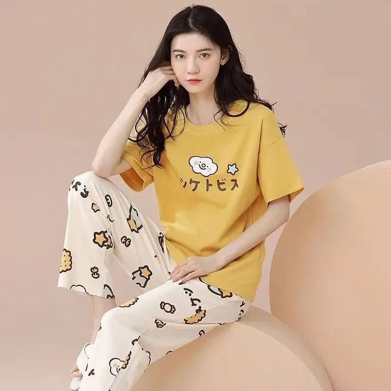 Yellow Printed Night Suit (SP-15)